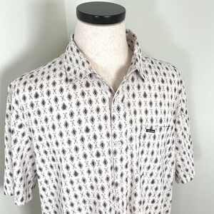 VOLCOM‎ VIBER VISON Woven Short Sleeve Button Down Shirt Mens XL Diamond NEW